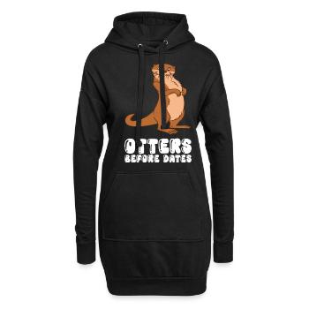 Niedliche Otter-Wortspiele Und Otter-Witze - Hoodie-Kleid - Schwarz - Vorne