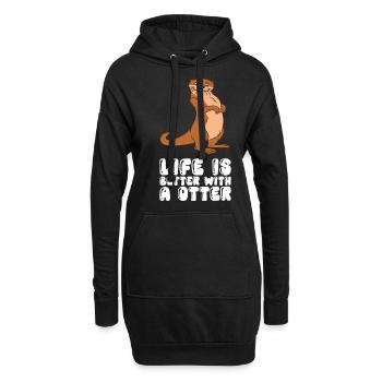 Niedliche Otter-Wortspiele Und Otter-Witze - Hoodie-Kleid - Schwarz - Vorne