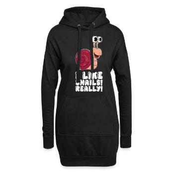 Ich Mag Schnecken Wirklich - Hoodie-Kleid - Schwarz - Vorne