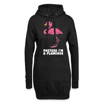 Drôles de graphismes de flamants roses - Sweat-shirt à capuche long Femme - noir - Devant