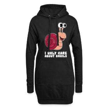 Je ne m’intéresse qu’aux escargots - Sweat-shirt à capuche long Femme - noir - Devant