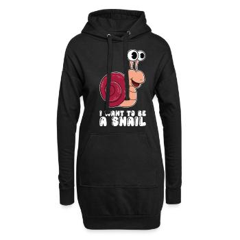 Ich Möchte Eine Schnecke Sein - Hoodie-Kleid - Schwarz - Vorne