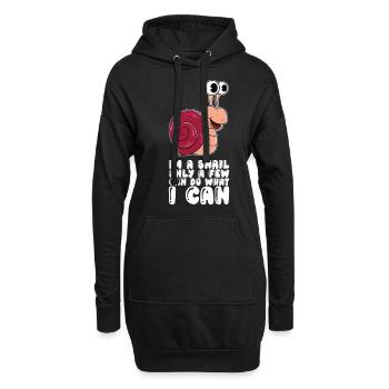 Ich Bin Eine Schnecke - Hoodie-Kleid - Schwarz - Vorne