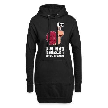 Ich Bin Nicht Single Und Habe Eine Schnecke - Hoodie-Kleid - Schwarz - Vorne