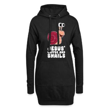 Jesus, Kaffee Und Schnecken - Hoodie-Kleid - Schwarz - Vorne