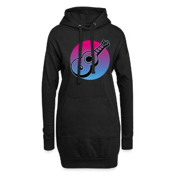 Ukulelen Vitage - Hoodie-Kleid - Schwarz - Vorne