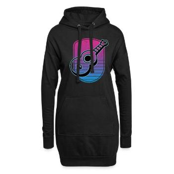 Ukulelen Vitage - Hoodie-Kleid - Schwarz - Vorne
