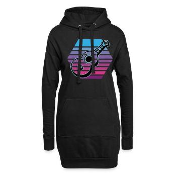 Ukulelen Vitage - Hoodie-Kleid - Schwarz - Vorne