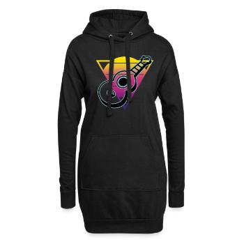 Ukulelen Vitage - Hoodie-Kleid - Schwarz - Vorne