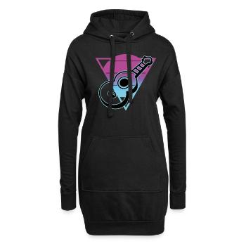 Ukulelen Vitage - Hoodie-Kleid - Schwarz - Vorne