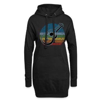 Ukulelen Vitage - Hoodie-Kleid - Schwarz - Vorne