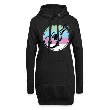 Ukulelen Vitage - Hoodie-Kleid - Schwarz - Vorne