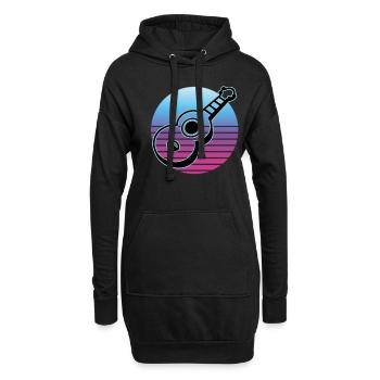 Ukulelen Vitage - Hoodie-Kleid - Schwarz - Vorne
