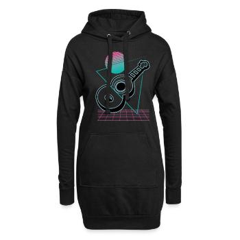 Ukulelen Vitage - Hoodie-Kleid - Schwarz - Vorne