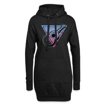 Ukulelen Vitage - Hoodie-Kleid - Schwarz - Vorne