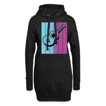 Ukulelen Vitage - Hoodie-Kleid - Schwarz - Vorne