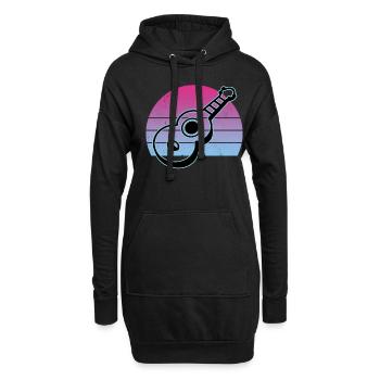 Ukulelen Vitage - Hoodie-Kleid - Schwarz - Vorne
