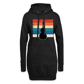 Contrebasse - Sweat-shirt à capuche long Femme - noir - Devant