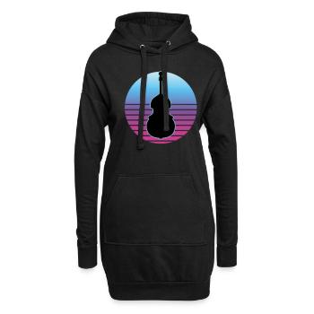 Contrebasse - Sweat-shirt à capuche long Femme - noir - Devant