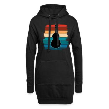 Contrebasse - Sweat-shirt à capuche long Femme - noir - Devant