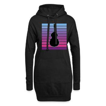 Contrebasse - Sweat-shirt à capuche long Femme - noir - Devant