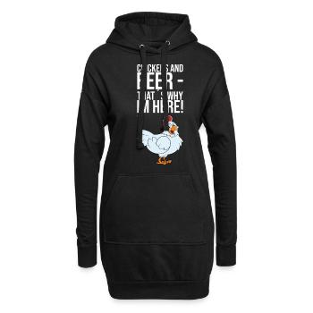 Poulets et bière, c’est pourquoi je suis ici - Sweat-shirt à capuche long Femme - noir - Devant