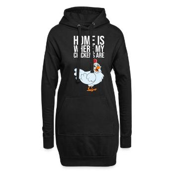 La maison est l’endroit où sont mes poules - Sweat-shirt à capuche long Femme - noir - Devant