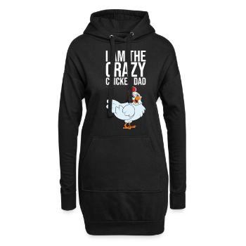 Je suis le père fou de poulet - Sweat-shirt à capuche long Femme - noir - Devant