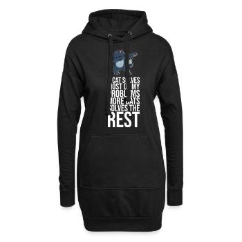 Dabbing Cat Funny Cat - Sweat-shirt à capuche long Femme - noir - Devant
