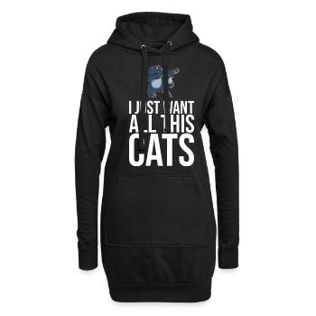 Dabbing Cat Funny Cat - Sweat-shirt à capuche long Femme - noir - Devant