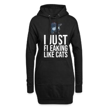 Dabbing Cat Funny Cat - Sweat-shirt à capuche long Femme - noir - Devant