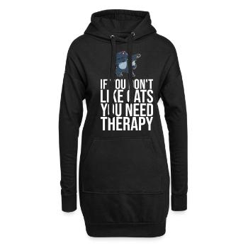 Dabbing Cat Funny Cat - Sweat-shirt à capuche long Femme - noir - Devant