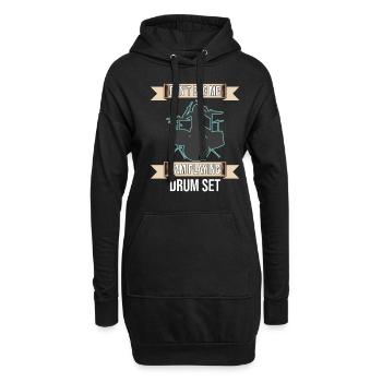 Ne me dérangez pas, je joue de la batterie - Sweat-shirt à capuche long Femme - noir - Devant