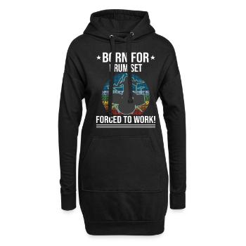 Born For Drum Set Forced To Work Batteur - Sweat-shirt à capuche long Femme - noir - Devant