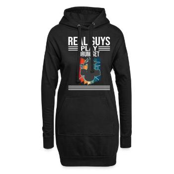 De vrais gars jouent au batteur de batterie - Sweat-shirt à capuche long Femme - noir - Devant