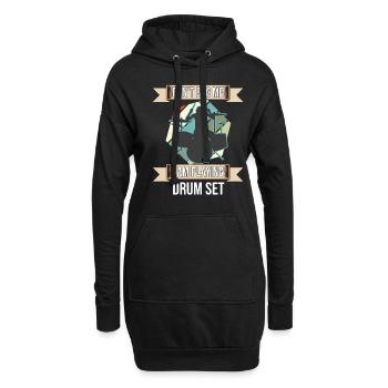 Ne me dérangez pas, je joue au batteur de la batterie - Sweat-shirt à capuche long Femme - noir - Devant