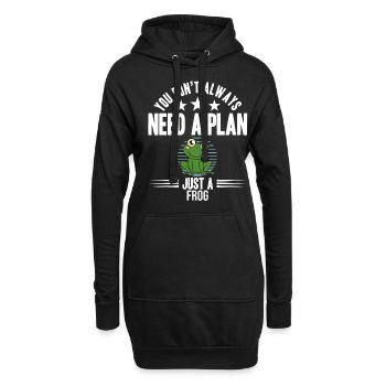 Grenouille dont vous n’avez pas besoin toujours un plan juste une grenouille - Sweat-shirt à capuche long Femme - noir - Devant
