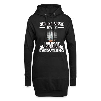 Quand vous avez un voilier, vous avez tout - Sweat-shirt à capuche long Femme - noir - Devant