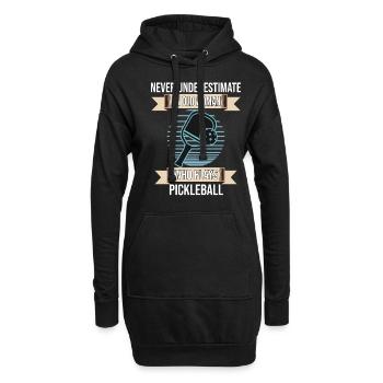 Vieille femme qui joue au pickleball - Sweat-shirt à capuche long Femme - noir - Devant