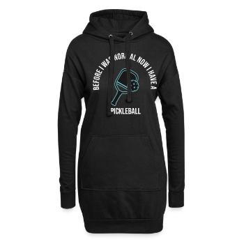 Avant j’étais normal maintenant j’ai un pickleball - Sweat-shirt à capuche long Femme - noir - Devant