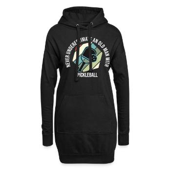 Never Underestimate An Old Man With Pickleball - Hoodie-Kleid - Schwarz - Vorne