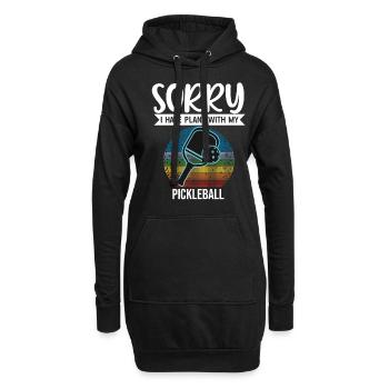 Désolé, j’ai des projets avec mon pickleball - Sweat-shirt à capuche long Femme - noir - Devant