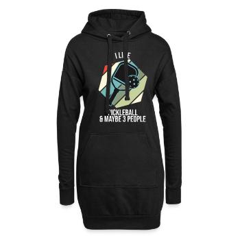 J’aime le pickleball et peut-être 3 personnes - Sweat-shirt à capuche long Femme - noir - Devant