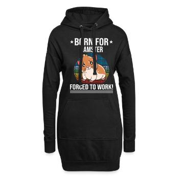 Je préfère être avec mon hamster - Sweat-shirt à capuche long Femme - noir - Devant
