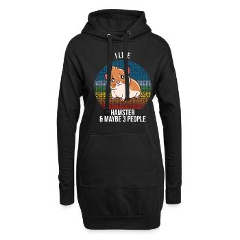 Je préfère être avec mon hamster - Sweat-shirt à capuche long Femme - noir - Devant