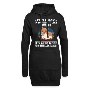 Je préfère être avec mon hamster - Sweat-shirt à capuche long Femme - noir - Devant