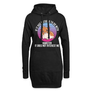 Je préfère être avec mon hamster - Sweat-shirt à capuche long Femme - noir - Devant