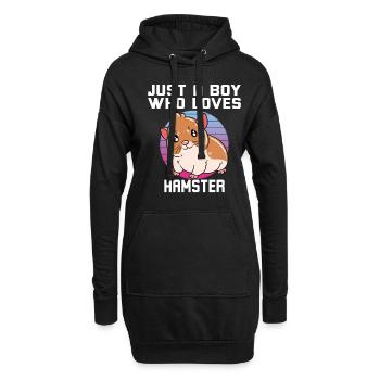 Je préfère être avec mon hamster - Sweat-shirt à capuche long Femme - noir - Devant