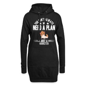 Je préfère être avec mon hamster - Sweat-shirt à capuche long Femme - noir - Devant