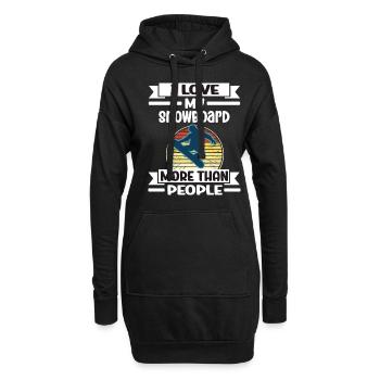 J'aime mon snowboard plus que les gens - Sweat-shirt à capuche long Femme - noir - Devant